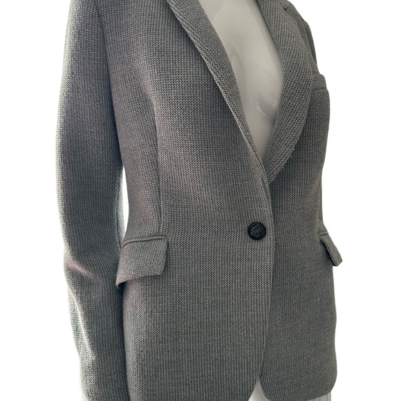 Zara Gray Blazer textured Jacket medium - Picture 2 of 9